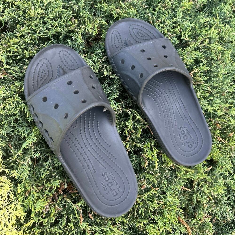 Crocs Unisex Baya II Adult Slides Size M8 W10‎ Black Sandals - Picture 7 of 17